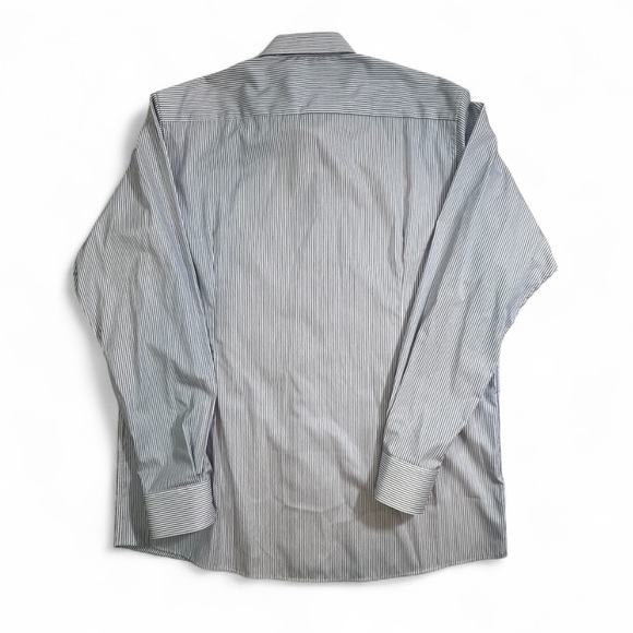 Eton Contemporary Fit Dress Shirt 47 18.5 = 3XL Blue/White Pinstripe Office - Picture 4 of 8